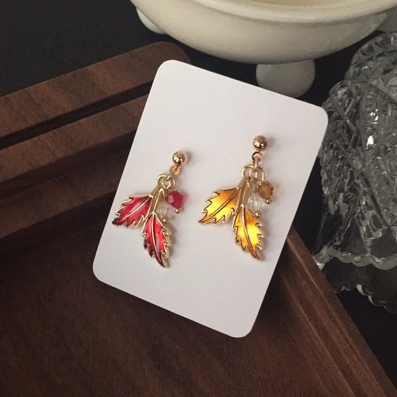 🍏50% OFF/3+...Fall Leaves Drop/Dangle Earrings - Picture 5 of 6
